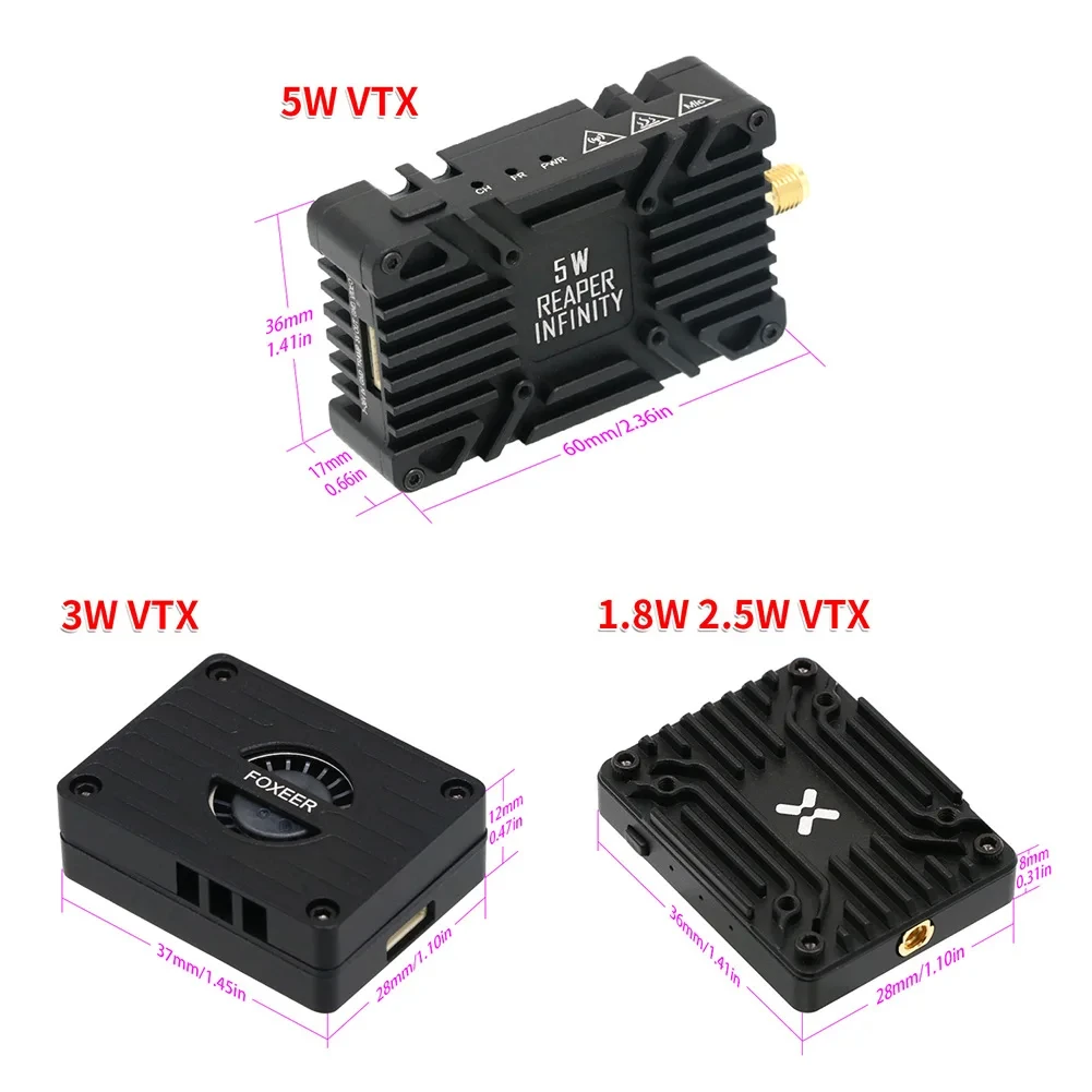Émetteur Vidéo FPV Foxeer Reaper Extreme V2 5.8G 2.5W 72CH - Haute Puissance Pour Drone
