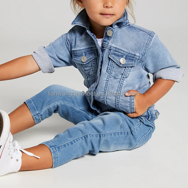 Custom Unisex 100cotton Children's Jean Jacket Blue Kids Denim Jackets