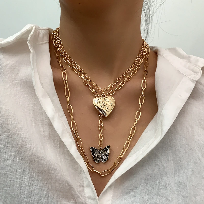 Fashion Gold Layered Necklaces Jewelry 