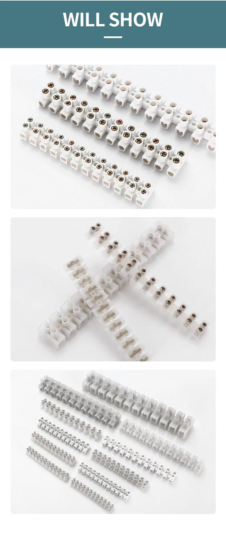 12 Pole 10a 20a 30a 60a 100a Electrical Terminal Blocks Wire Terminals