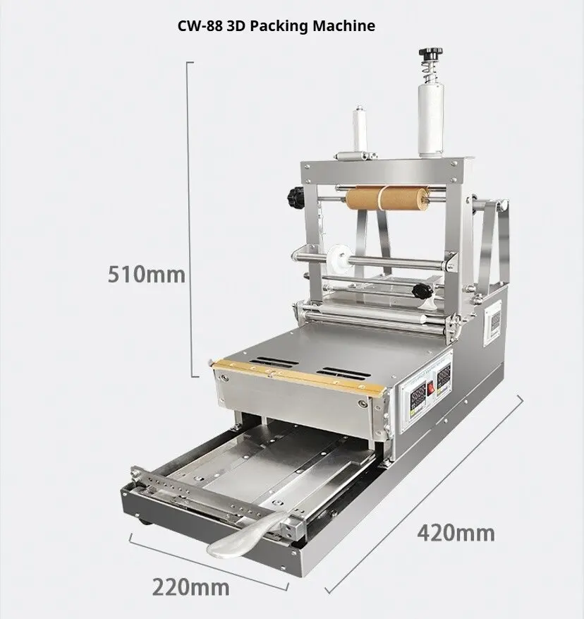 Industrial Semi-automatic Integrated 3D Packaging Machine Box Wrapping for CD/Playing Card/Cosmetic Cases with Film Heat Sealing