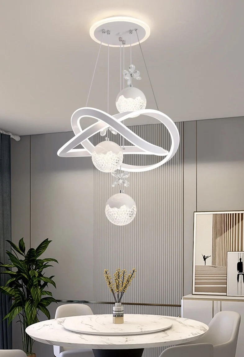 Hot Selling Kitchen Island Flowers Shade Linear Luxury Led Pendant Light Restaurant Bars Modern K9 Crystal Chandelier