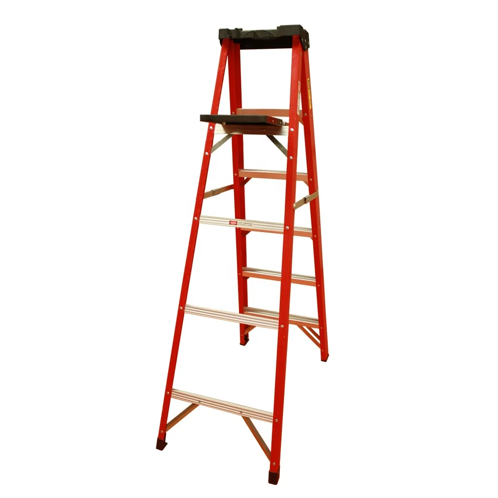 12 Meters Foldable FRP Step Ladders Insulated Slim Household Folding Stick Stabilisers Fiberglass Ladder EN131 Step Ladders