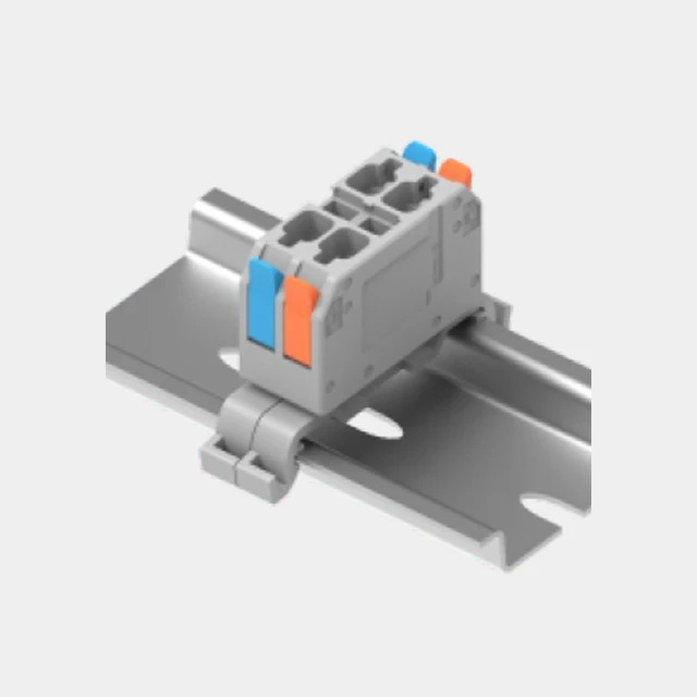 Fast Connector 2 Pin Din-rail Push Wire Connector with Lever 2 Pole Terminal Blocks