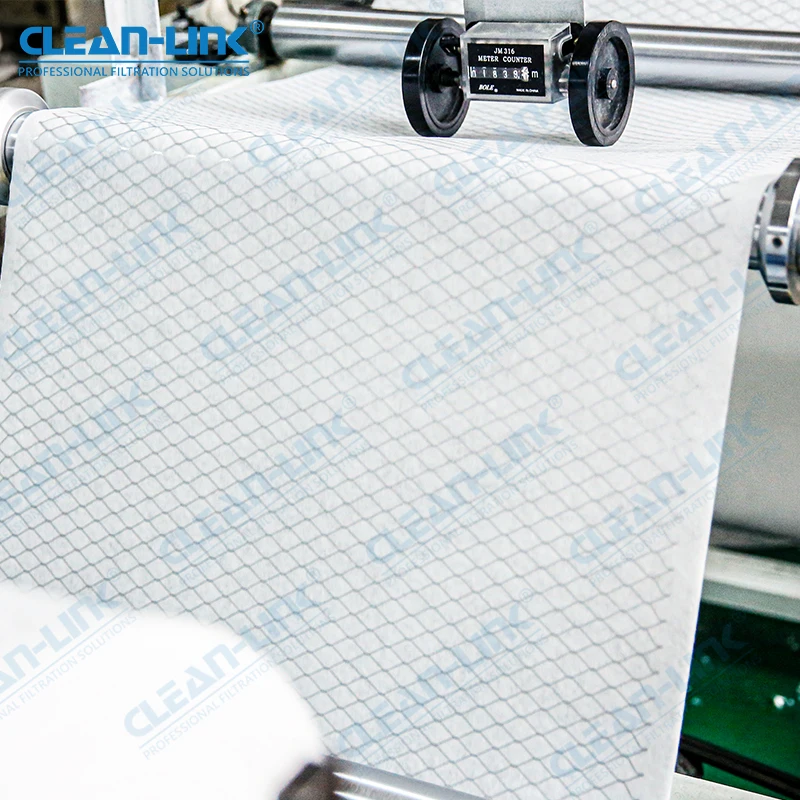 Manufacture Merv G4 Pleated Pre Filter Polyester Fiber Materia Laminated Mesh Air Filter Media Roll for Hvac Filtration