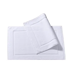 Premium 100% Cotton White Absorbent Bath Mat Luxury Hotels Tub Mat Collection