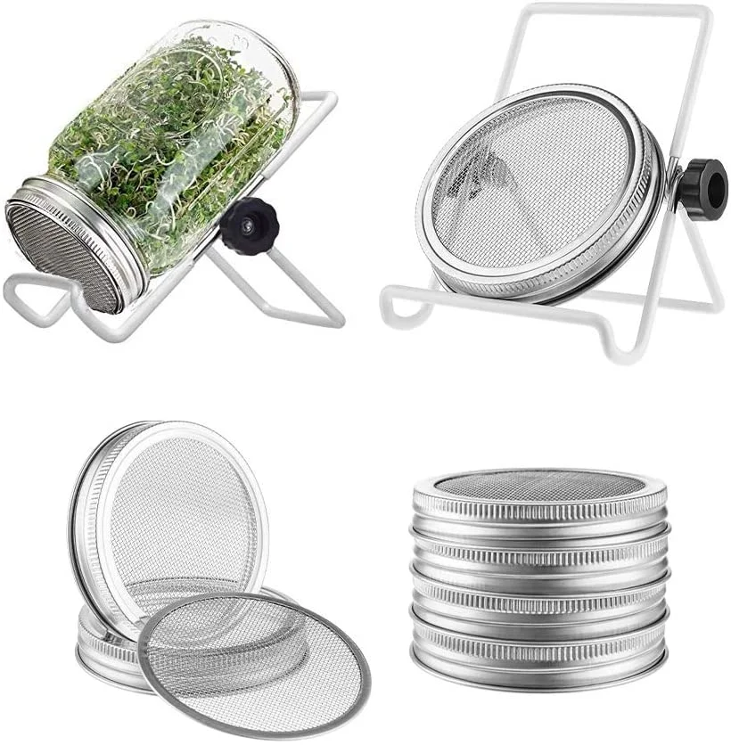Lowest Price Stainless Steel Sprouting Lids With Mesh Lid Sprout Jar