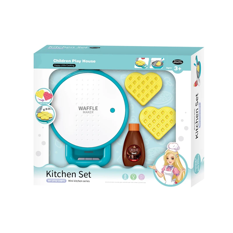 Waffle Iron Toy Kids Kitchen Toys Role Play Pretend Cooking Copy Waffles  Maker