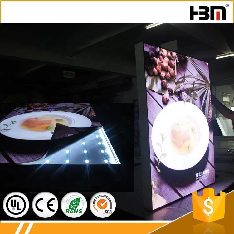 50mm Thick Flex Banner Cloth Graphic Frameless Fabric Light Box With Rubber Seal