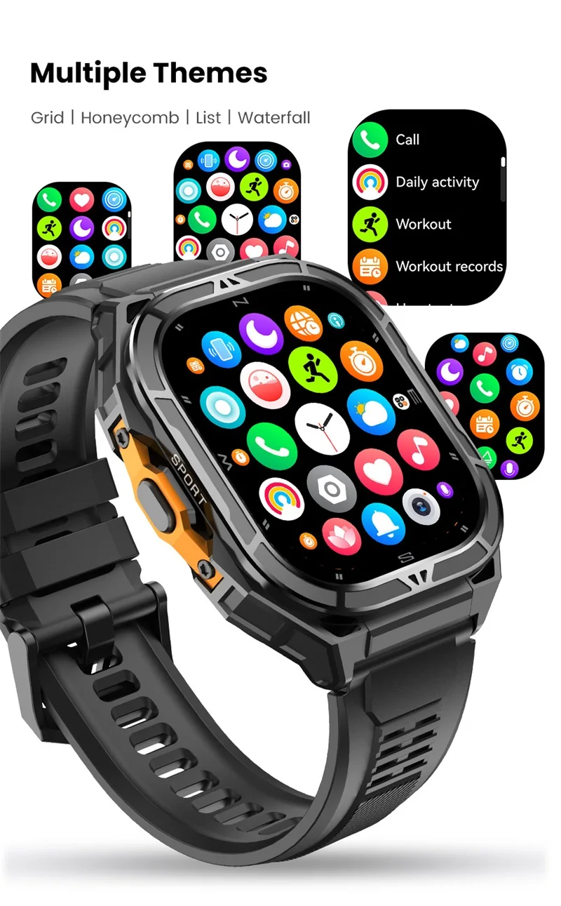 X5 Smartwatch 1.96" AMOLED HD Display 5ATM GPS Sports Tracker 530mAh Long Battery BT Calls Multi-Sport Modes Outdoor Smartwatch (13).jpg