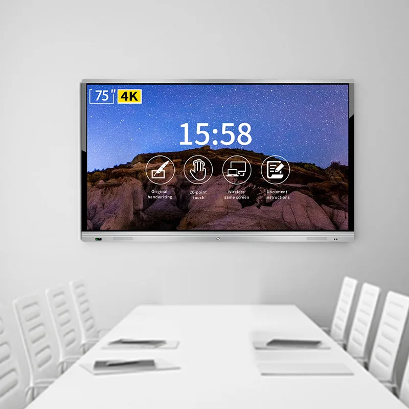IR Infrared Multi-Touch LCD Screen Digital Interactive Whiteboard Smart Board for Conference Writing Meeting Teaching Classroom
