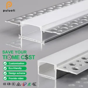 Gypsum Board Ceiling LED Lamp Belt Embedded White Black Aluminum Alloy Square Angle Pattern Surface Mounting Lighting Profile