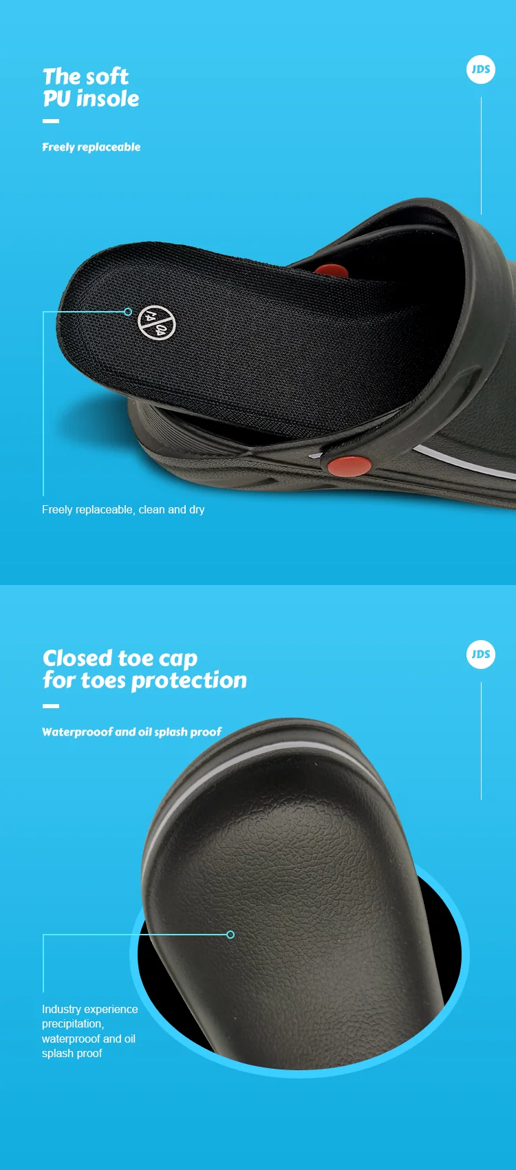 Fashion Customizable Hotel Nurse Chef Clog Kickers Shoes With Rubber