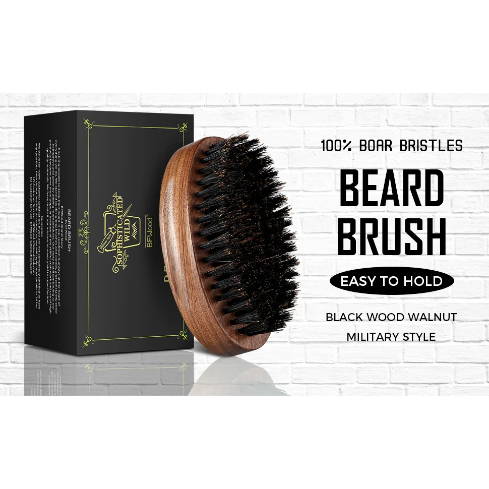 Oem Factory Bristle Badger Hair Boars Boar Bristles Wooden Beard Brush