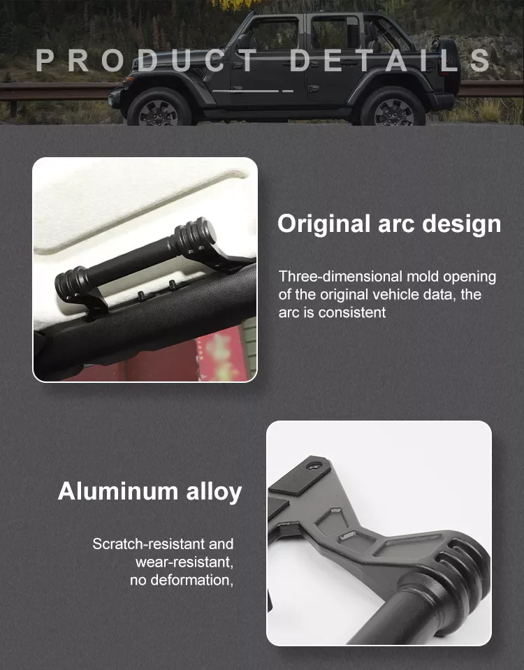 Red Grab Handle Covers For Jeep Wrangler JL 2018-2023 – 4Pcs Interior Grab Bar Trim (ABS Plastic)