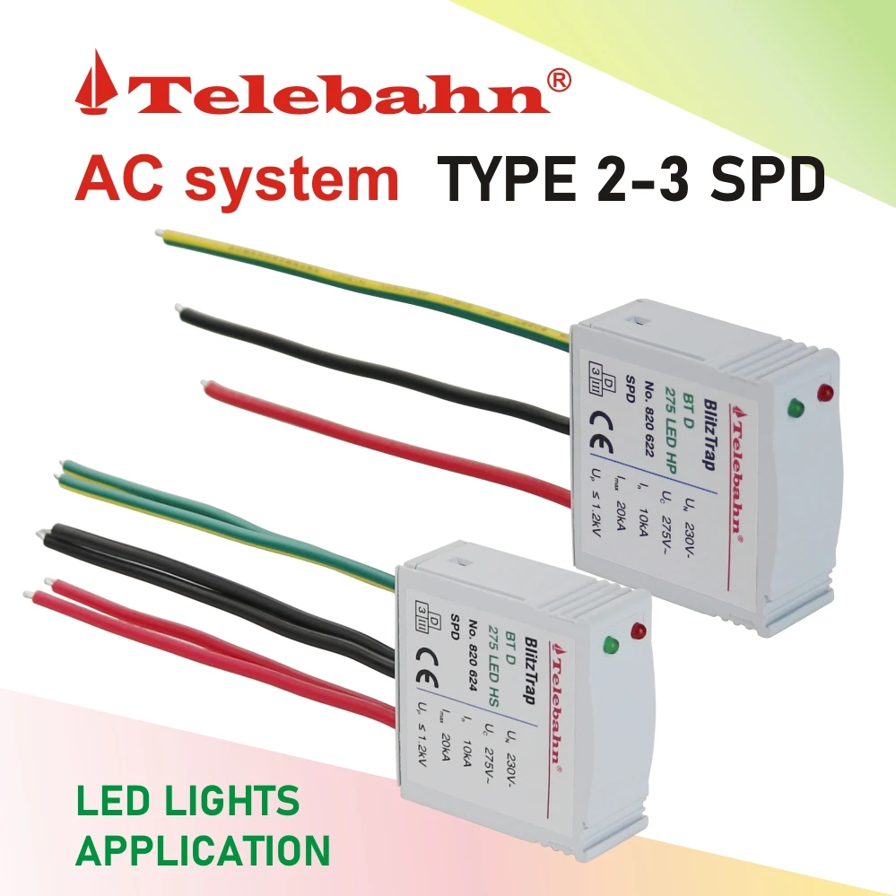 Factory Telebahn IP67 230V 275V 320V AC 10kA 10kV 20kA 20kV LED Street Light SPD Surge Protection Suppressor Protector Device