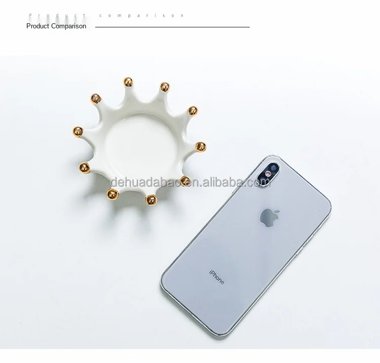 Custom Ceramic Ring Holder Jewelry Crown Shape Ring Trinket Tray Dish Birthday Wedding Festival Gifts.jpg