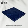 pintura de paisaje azul