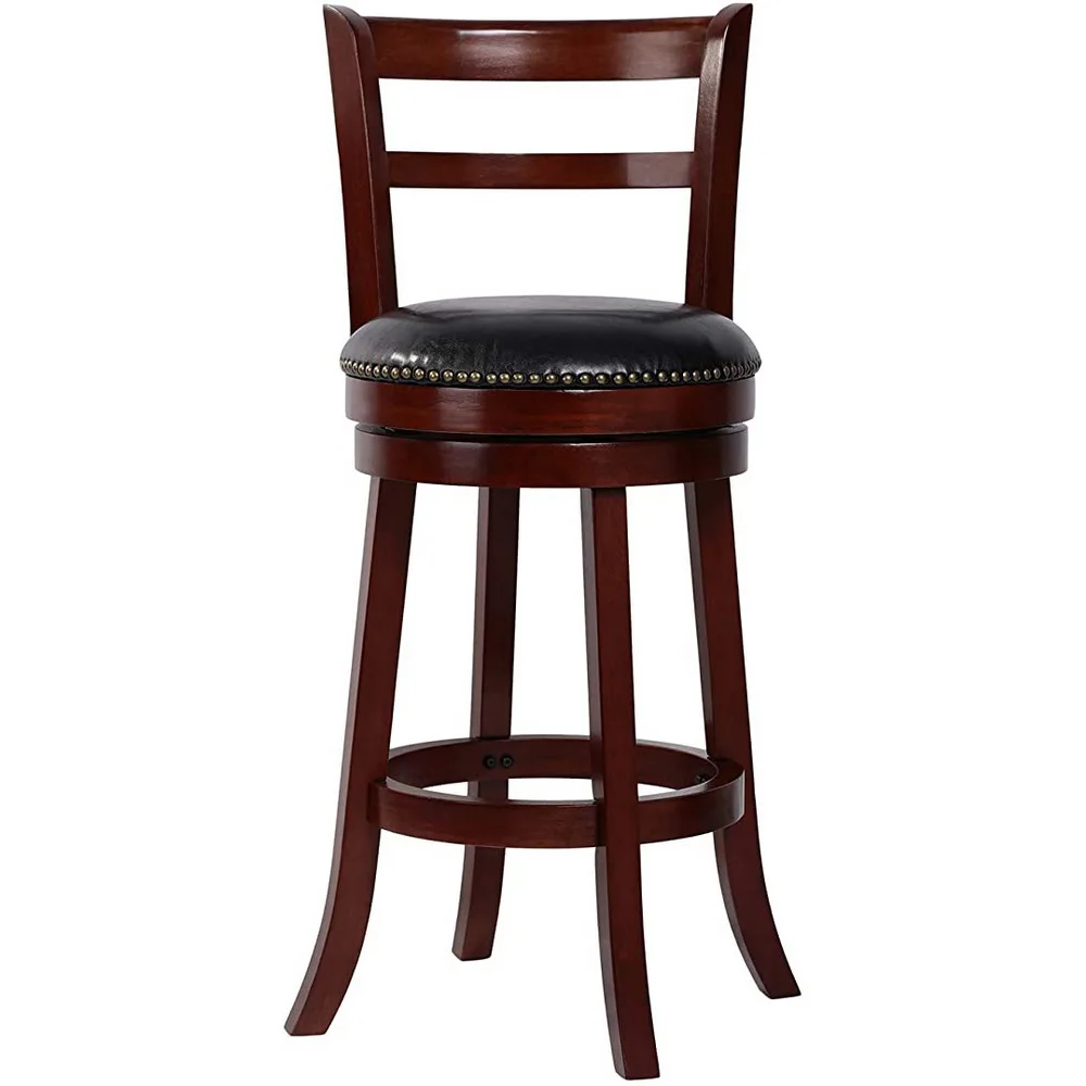Top Rated  Wood Leather Bar Counter Stools With Back