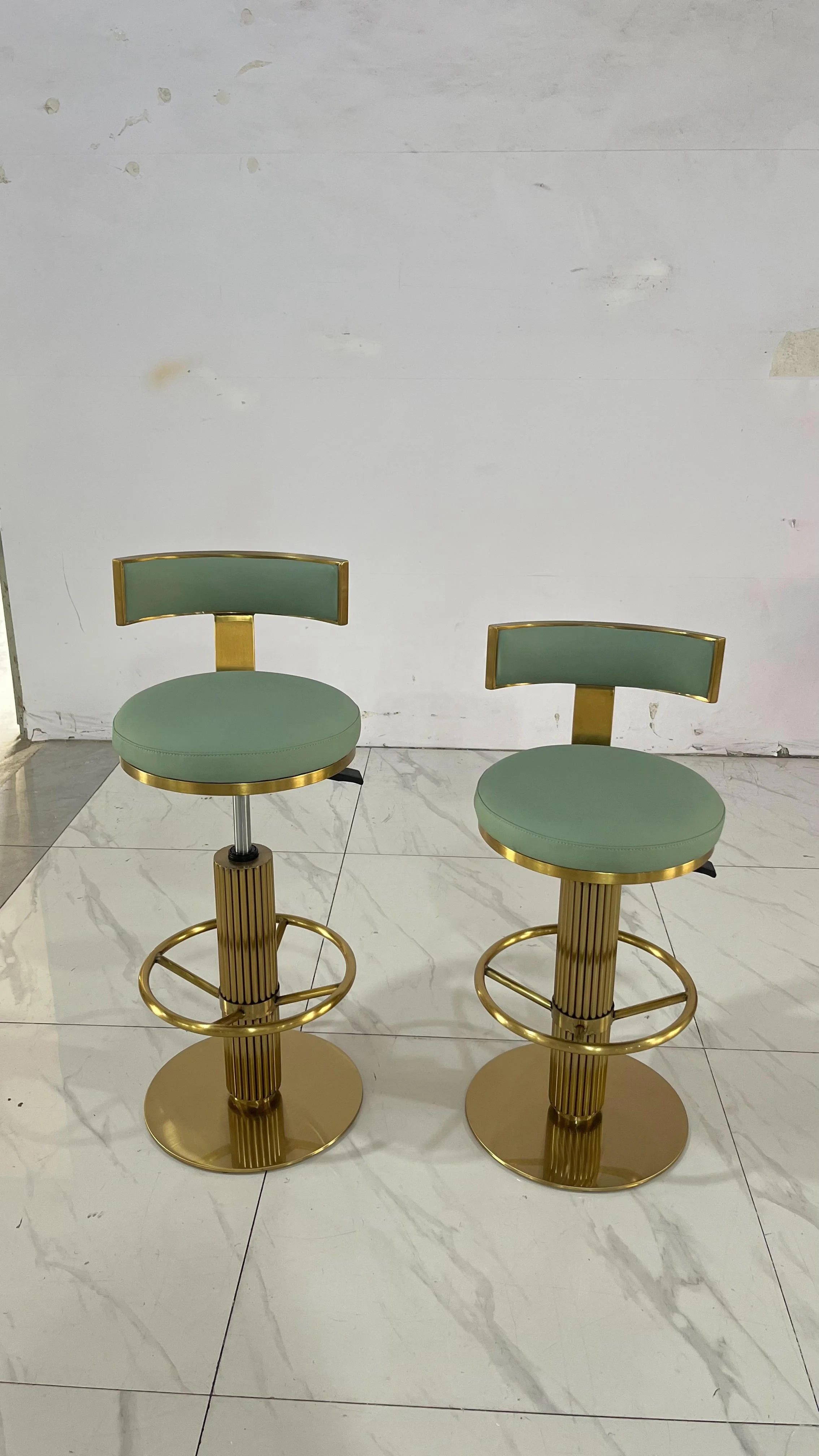 Популярный кожаный высокий стул для сидения барные стулья золотистый вращающийся стоячий клубный бар обеденный металлический барный