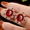 Red corundum earrings