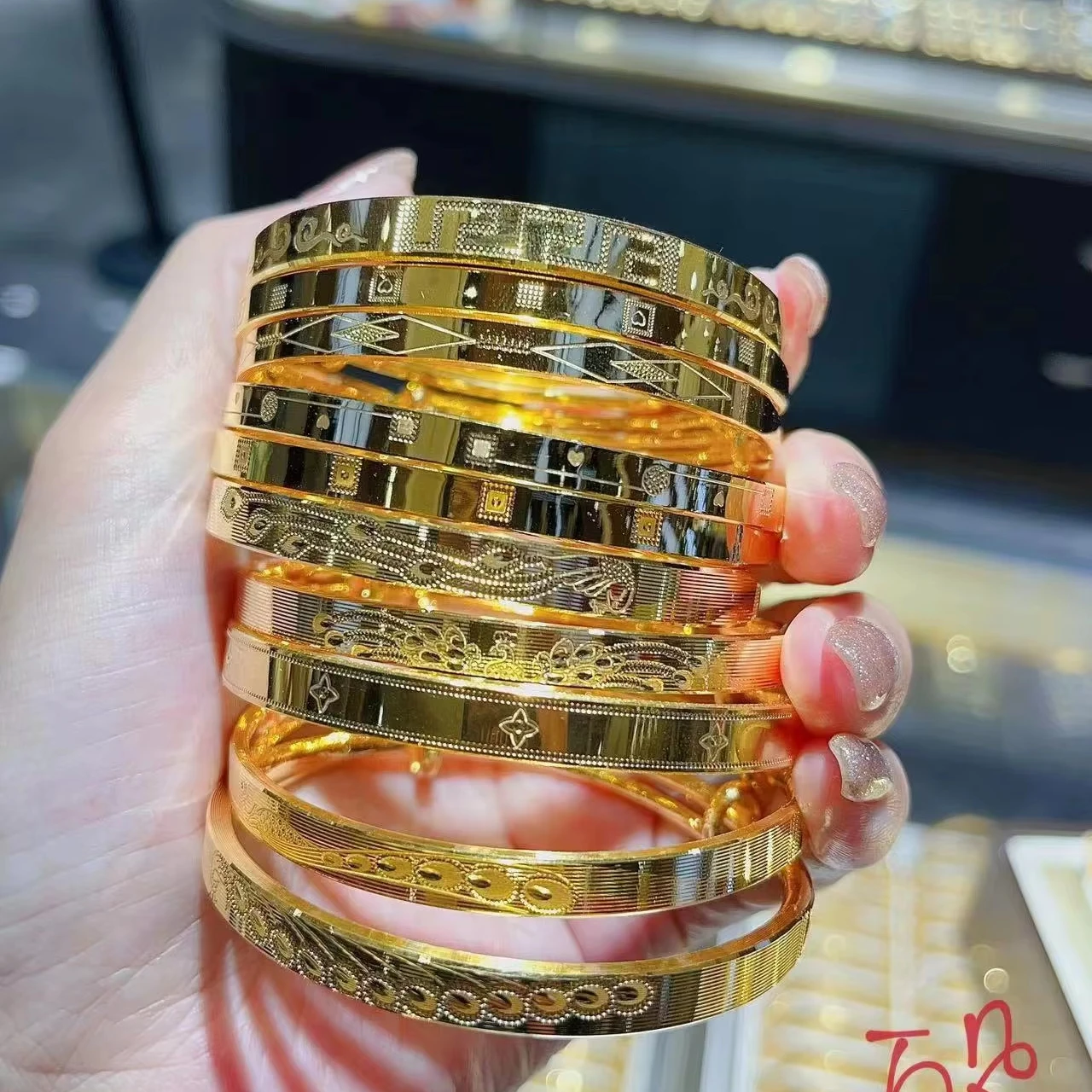 9999 Ouro Personalizado CNC Pulseira 24K Real Gold China Jewelry  Manufacturing Factory Presente, image size:1280x1280