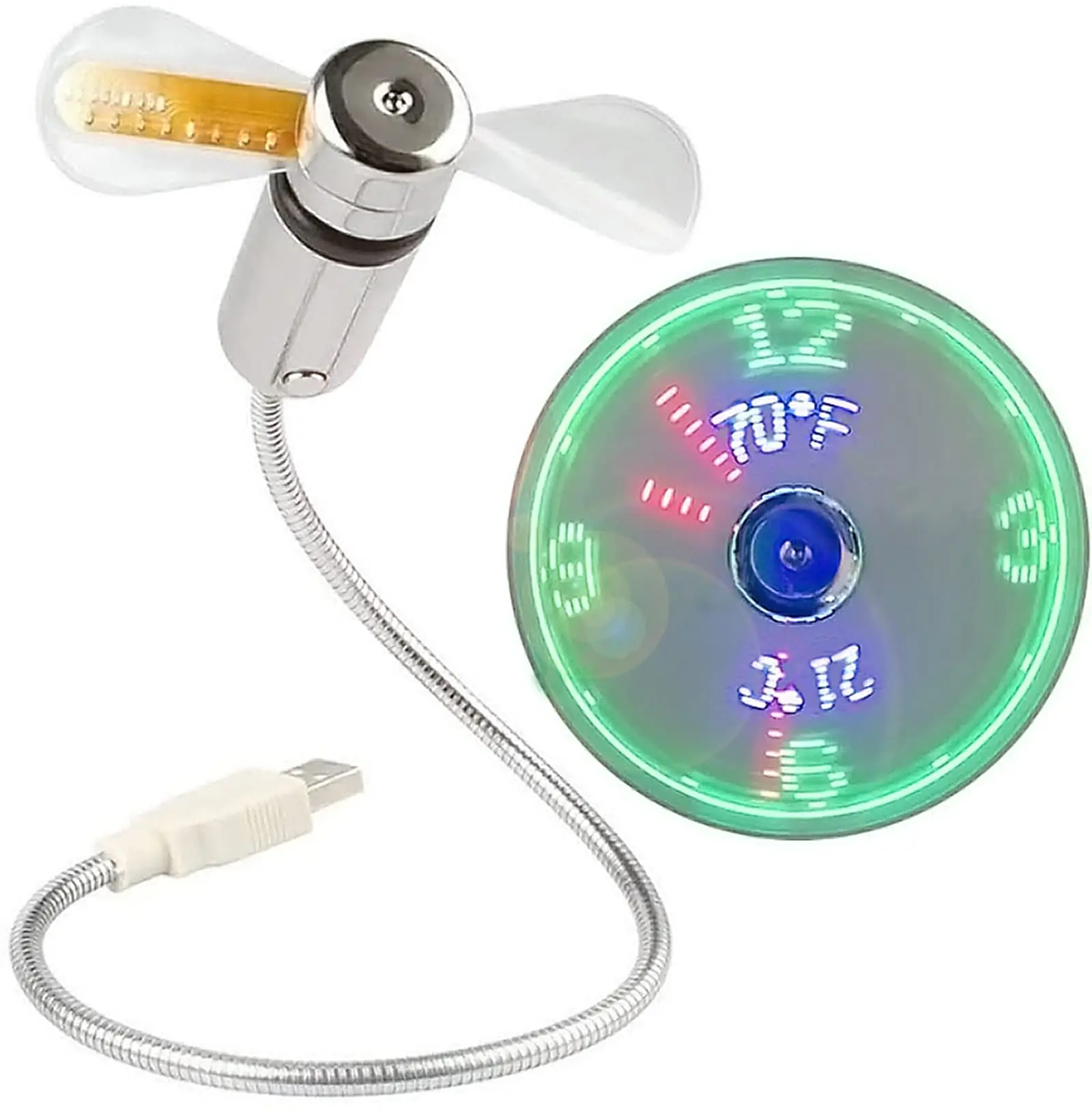 New USB Clock Fan with Real Time Clock and Temperature Display Function Cool Gadgets Products for Laptop PC Dropshiping