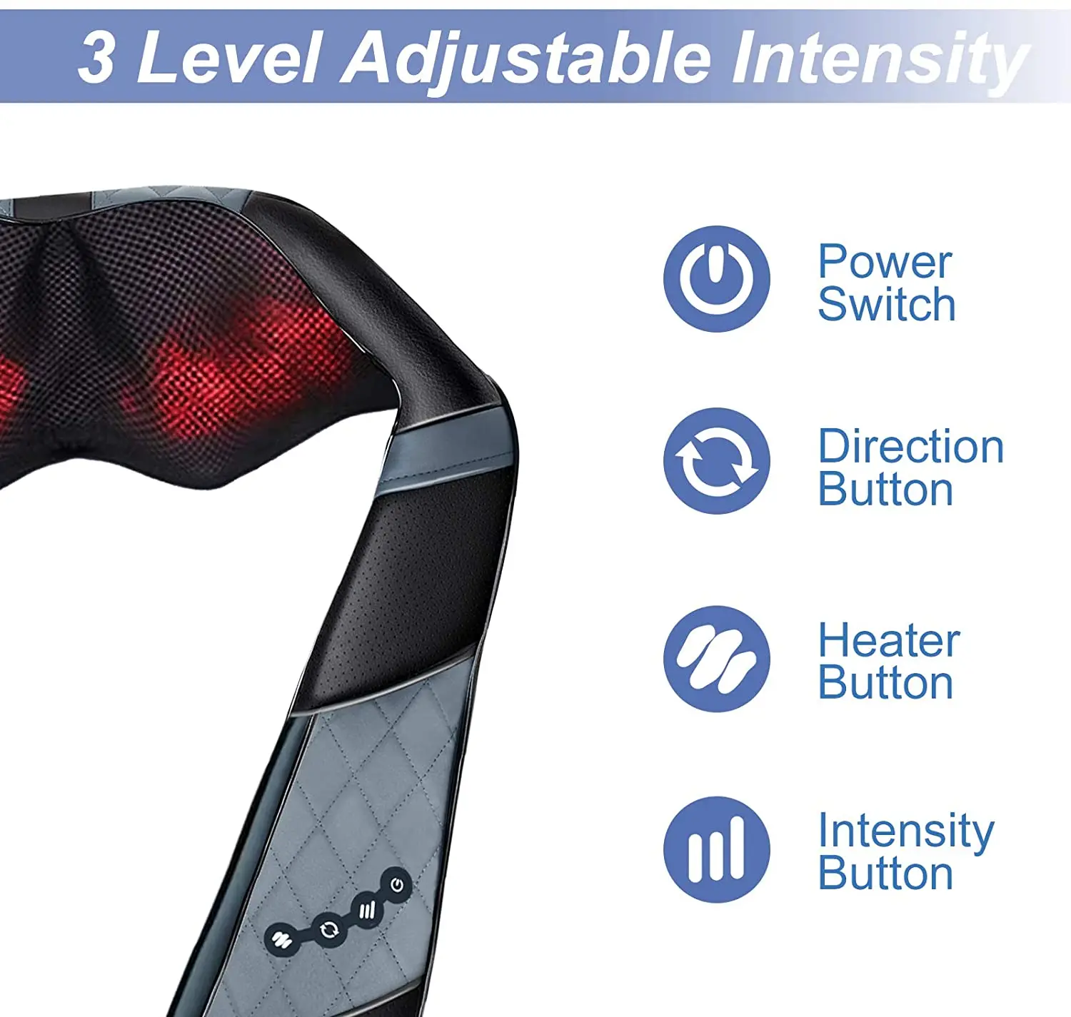 Neck and Shoulder Massager With Heat Smart Portable Pulse Back Professional with 5 Modes Electric 2025