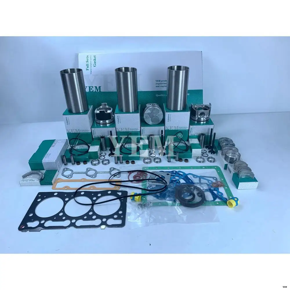 Rebuild Overhaul Kit With Bearings Cylinder Liner Piston Rings Full Gasket Set Valves Kit For Kubota D1105