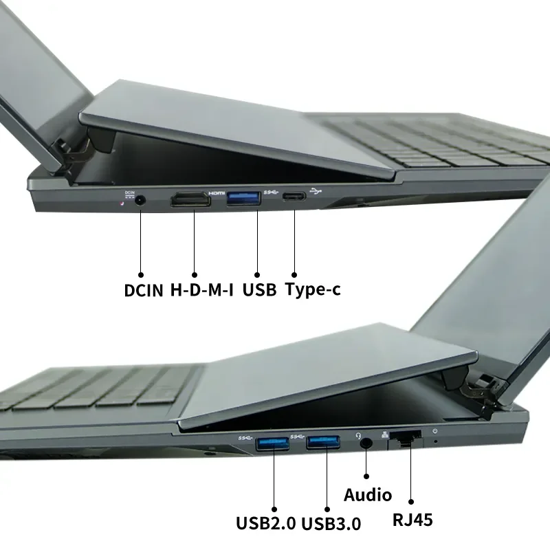OEM Factory's Dual Screen Notebook Core I7-10750H Processor 16 Inch + 14 Inch 2K Touch Screen Laptop for Business New Camera