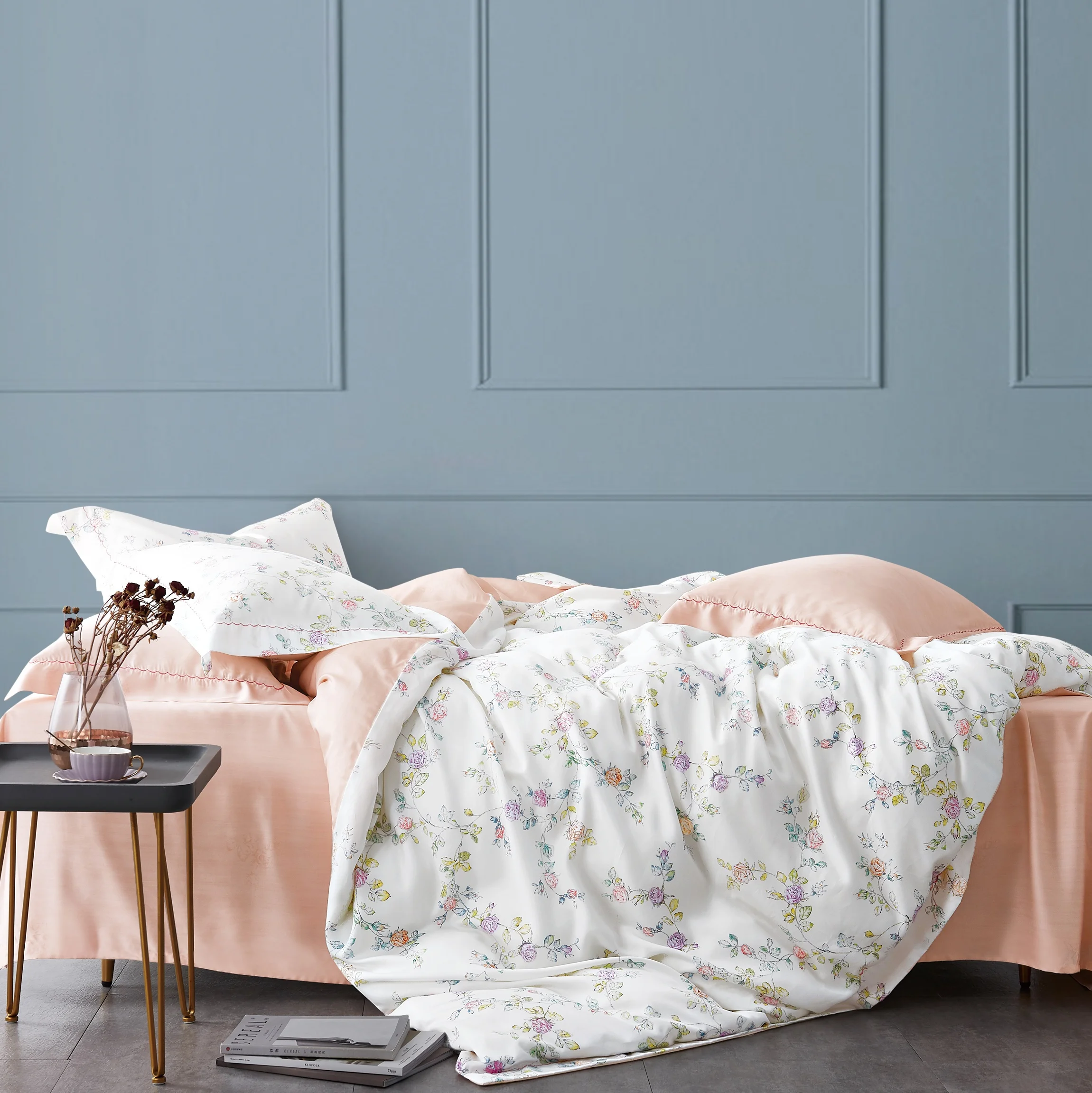 plain bed sheets with pillow covers