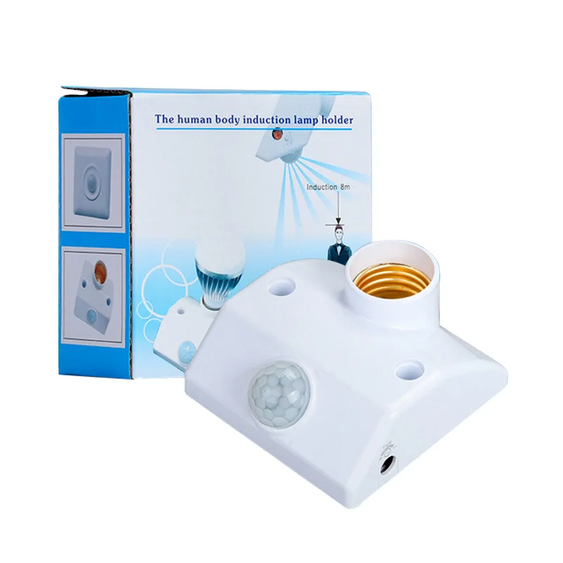 E27 220V Automatic Light Lamp Holder with Infrared Motion Sensor Human Body Induction Lamp Switch Electronic Accessory