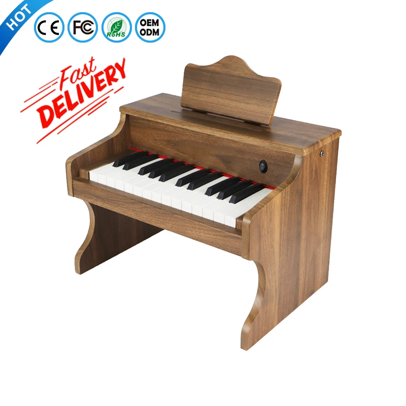 KERID Factory Custom Kid Wooden Digital Mini Toy Piano Keyboard 25Keys Musical Instruments Cute Portable Upright Electric Piano