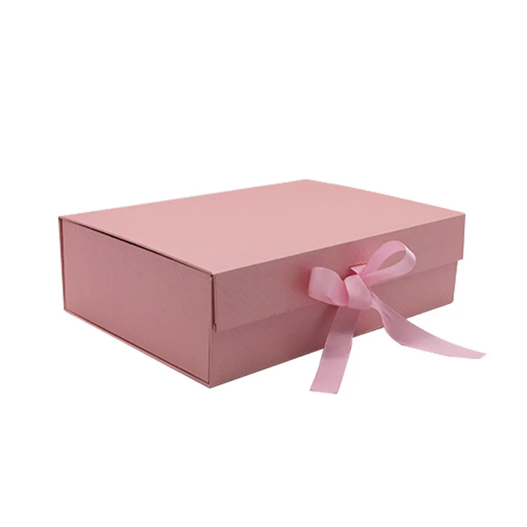 Jinayon Custom Pure Pink Rigid Box Magnetic Box with Pink Ribbon Logo Customized Recyclable supplier