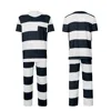 Black striped prison uniform