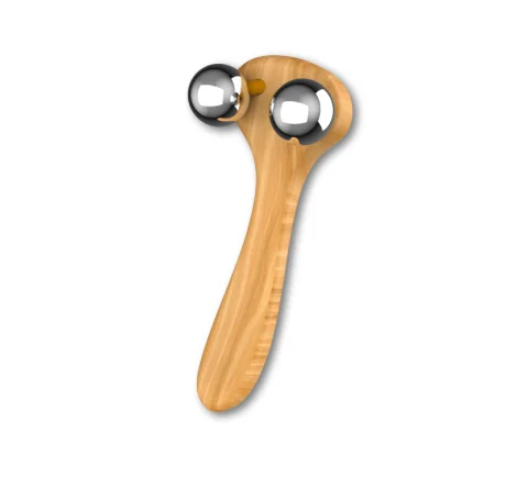 High Quality Wooden Facial Care Face Roller Stainless Steel Components PC/POM Custom Logo Premium Massage Relaxation Comfort