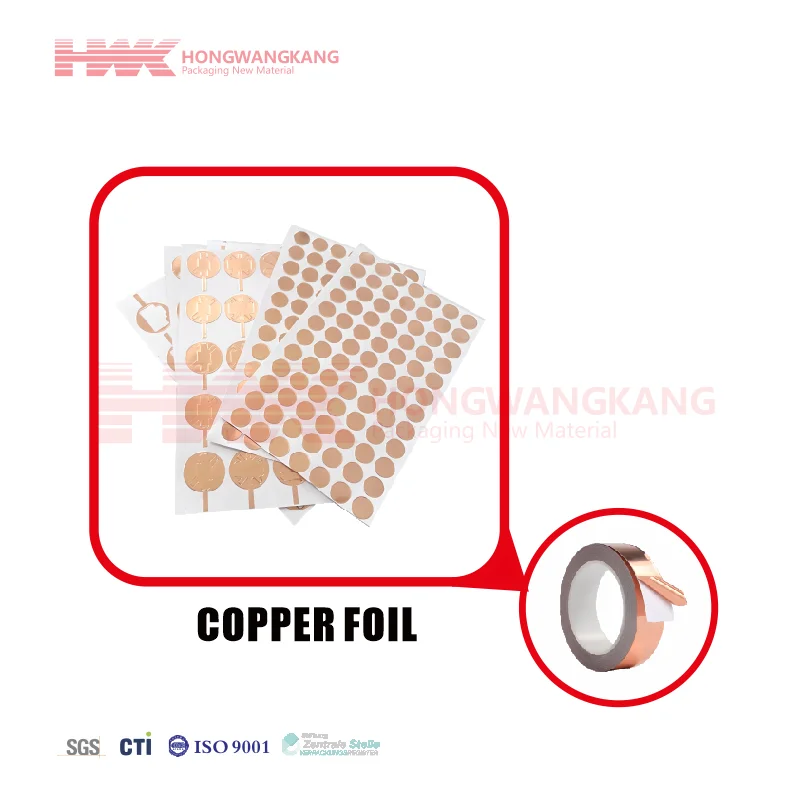 HWK Factory Custom Die Cut Copper Foil Tape with Conductive Adhesive for EMI Shielding