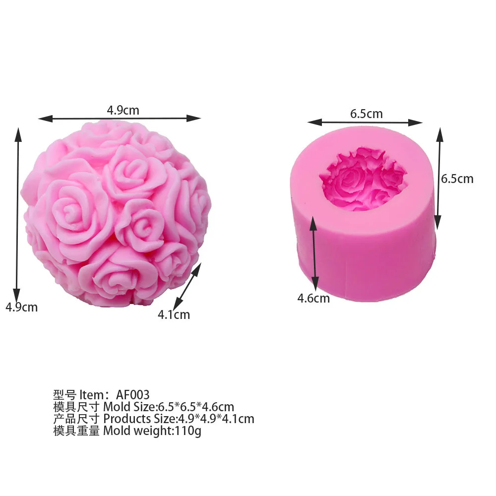 Easy Release 3d Rose Flowers Silicone Mould Valentine's Day Resin