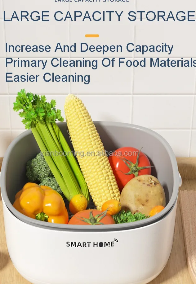 Ultrasonic Vegetable And Fruits Washing Basket Fruit Vegetable Washing