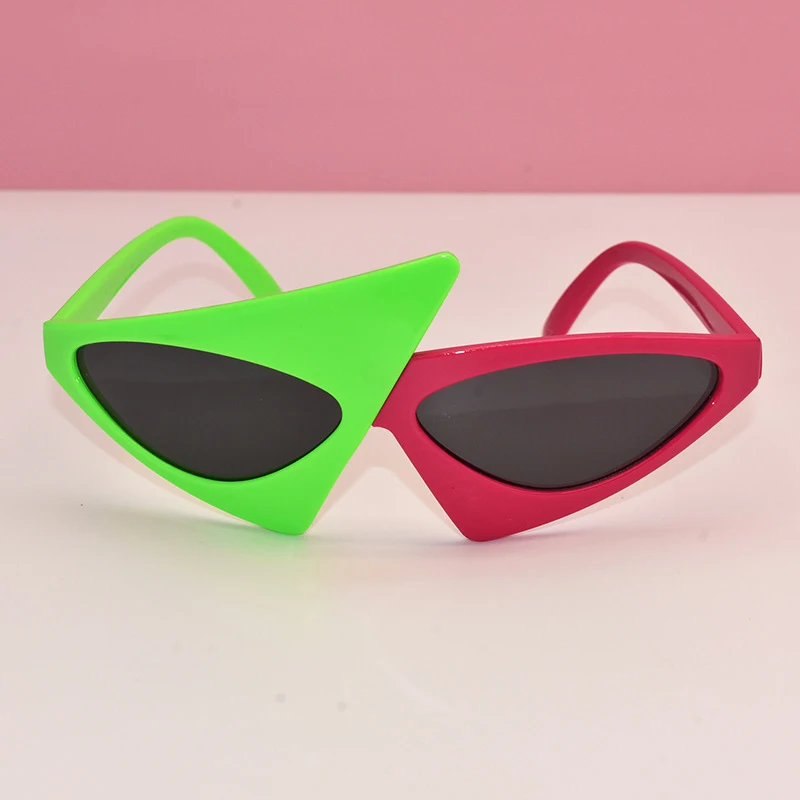 Pink Glasses 80s Triangle Sunglasses Music Festival Triangular