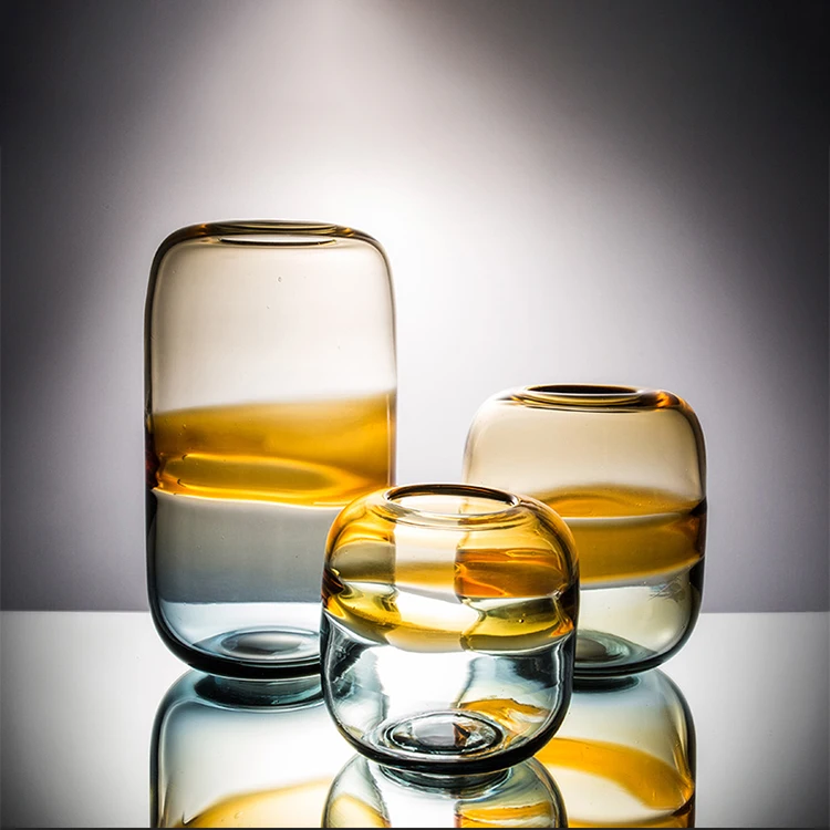 High Quality Customized Large Colorful Glass Bottle Crystal Flower Vase Home Decoration