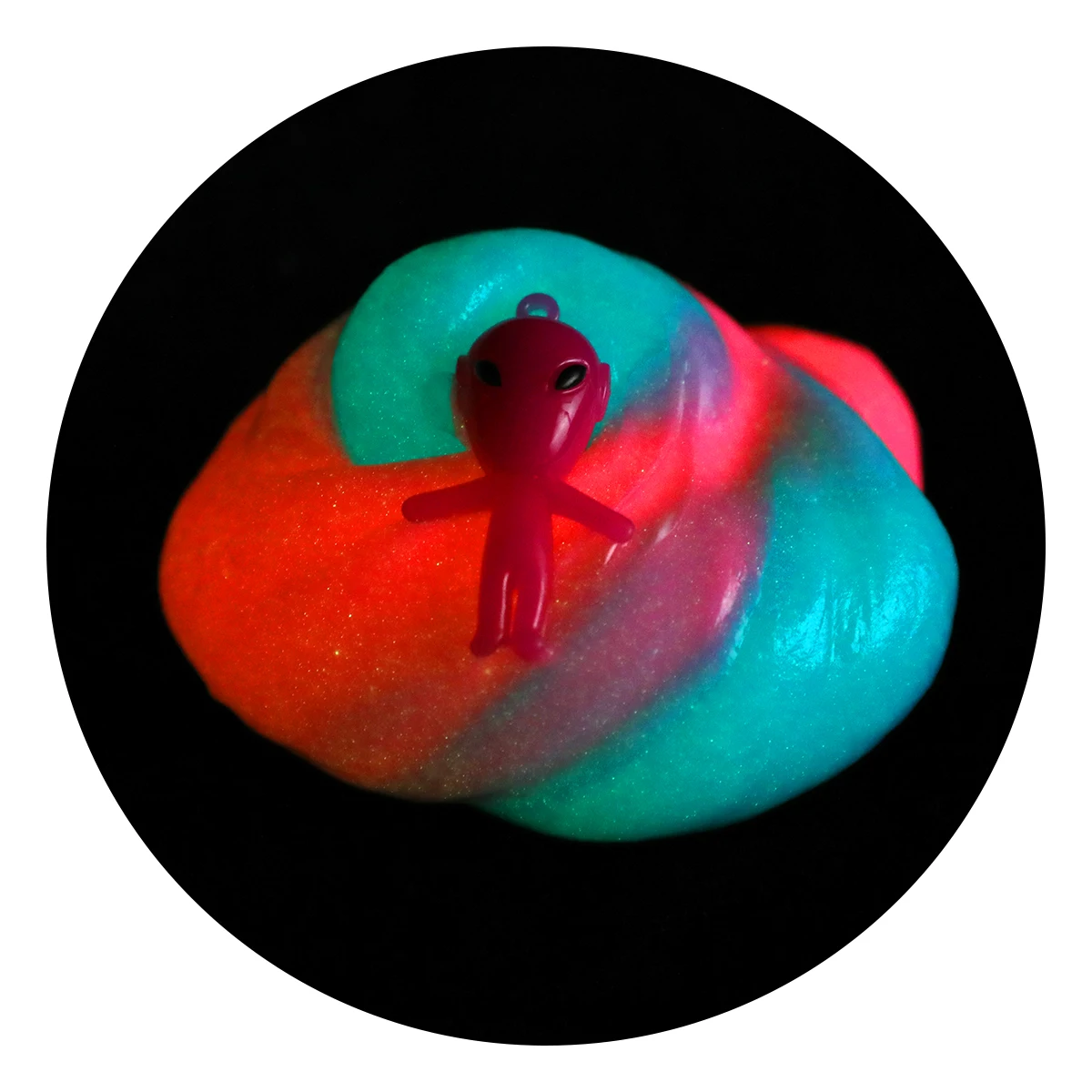 Popular Flying UFO Fluffy Slime Alien Spaceship Pot Stretch Slime Toys