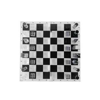 Handcrafted Foldable Acrylic Chess Lucite Chess Set, Designer Lucite & Acrylic Pieces