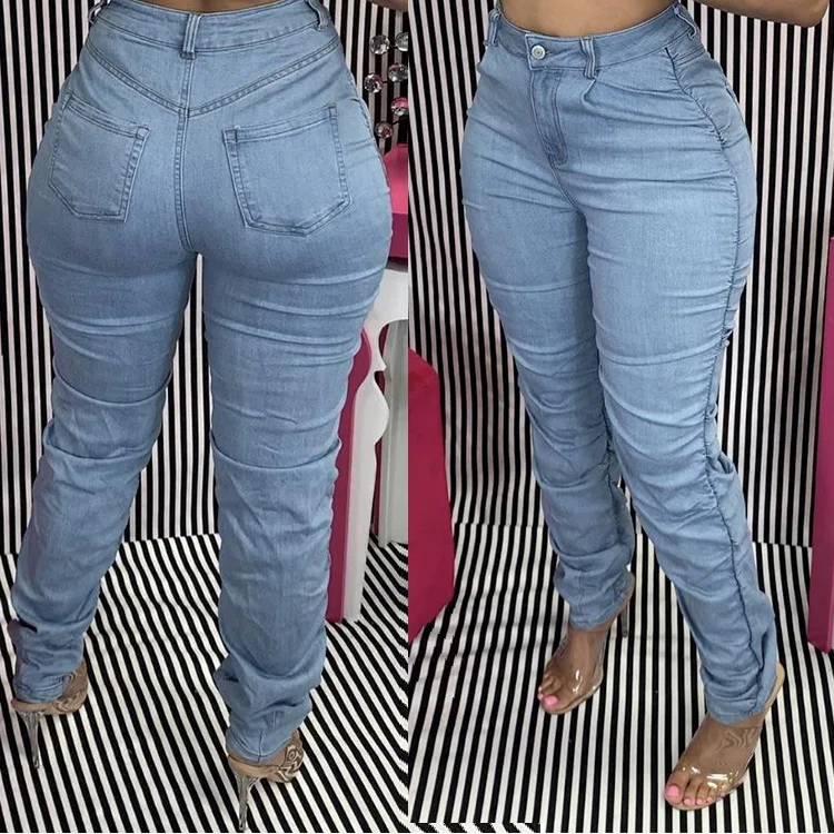 designer stacked pants