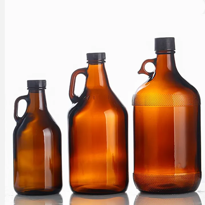 1l 2l 2.5l 4L 1Gallon Amber Brown California Wine Beer Glass Bottle Home  Brewing Red Wine Grape Wine Bottle With Screw Cap