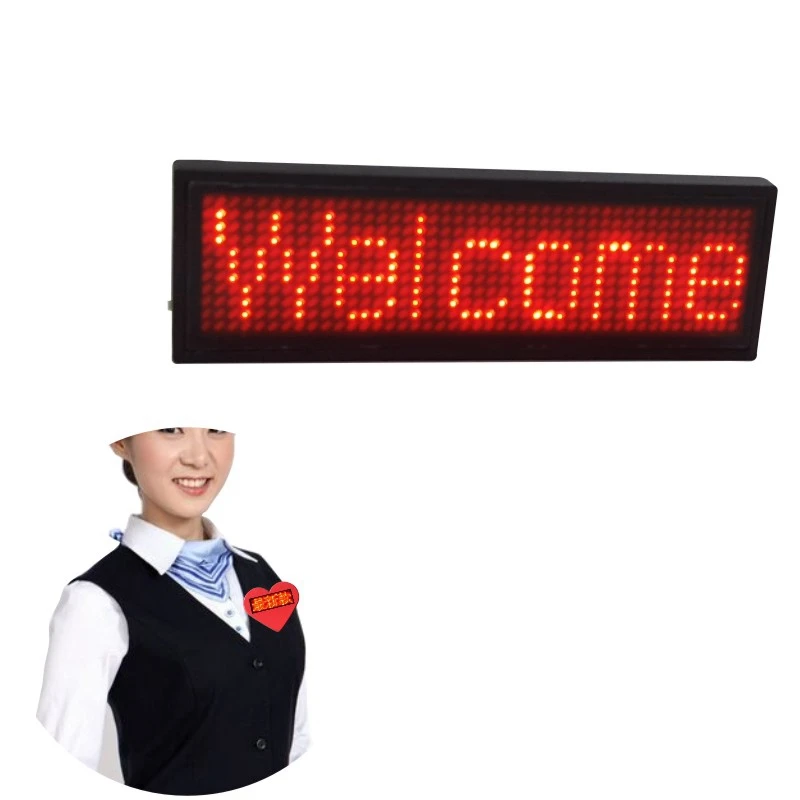 Smart LED Display Tag APP Edit LED Name Plate Scroll Price Tag Magnetic Pin Badge Digital Programmable Flashing LED Name Badge