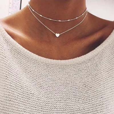 tiny heart choker necklace