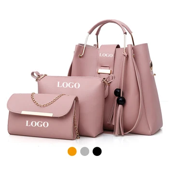 Sac A Main Femme, 3 Pieces Pu Leather Tote Bag For Designer Famous Brands Women Luxury Tassel Hand Bag Set/