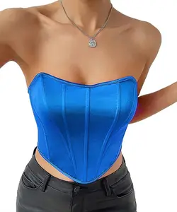 Fast Shipping Slim Backless Tanks Top Cropped Corset Women Comfy Tube Outer Navel Short Breast Wrap Vest
