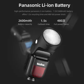 Professional Godox V1 Camera Flash Lights V1C V1N V1S V1F V1O V1P TTL HSS Li-ion Battery Speedlite Flash for Fuji Pentax detail image